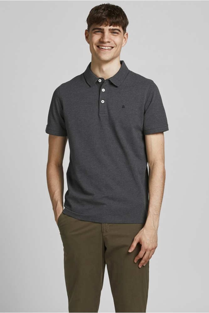 JJEPAULOS POLO SS NOOS 12136668 Dark grey/Tonal/Black